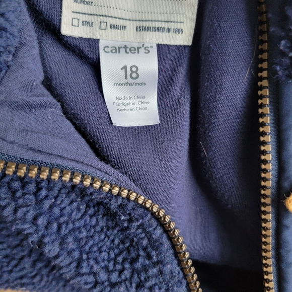 Carter's Fleece Navy Blue Vest, Size 18 Months - Picture 3 of 3